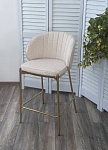 Полубарный стул WENDY TRF-11 светло-бежевый, ткань / золотой каркас (H=65) М-City MC63781 фото