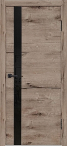 Товар Межкомнатная дверь Лу-45 (пацифик, черное стекло,900x2000)
