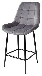 Полубарный стул ХОФМАН, цвет темно-серый #H15, велюр / черный каркас H=63cm М-City MC62361