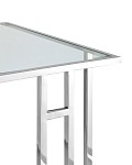 Журнальный столик 50*32 БОСТОН прозрачное стекло сталь серебро SG1538 фото