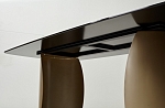 Стол BRONTE 220 KL-188 Контрастный мрамор матовый, итальянская керамика/ Шампань, ®DISAUR MC62870 фото
