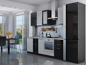 Товар Кухня Валерия-М-03 Белый металлик/Черный металлик VI21700