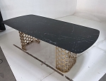 Стол CHIAVARI 220 KL-116 Черный мрамор матовый, итальянская керамика / бронзовый, ®DISAUR MC63706 фото