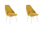 Набор стульев Милан (2 шт.) желтый (велюр)/белый MBS8033