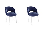 Набор стульев Моли (2 шт.) синий (велюр)/белый MBS8062