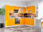 Кухня Валерия-М-05 Оранжевый глянец/Венге VI21708 фото