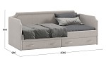 Кровать с мягкой обивкой и ящиками Кантри Тип 1 (900) TR3346814 фото