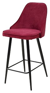 Полубарный стул NEPAL-PB ВИННЫЙ #16, велюр/ черный каркас (H=68cm) М-City MC61843