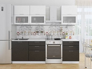 Товар Кухня Валерия-М-01 Белый металлик/Черный металлик VI23726