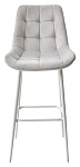 Барный стул ХОФМАН, цвет H-09 Светло-серый, велюр / белый каркас М-City MC63093 фото
