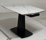 Стол BALDE 120 MATT WHITE MARBLE SOLID CERAMIC / BLACK, ®DISAUR MC64095 фото