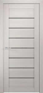 Товар Межкомнатная дверь ЛУ-7 белёный дуб (стекло лакобель черный), 900x2000)