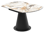 Стол TERAMO 135 GLOSS GRAND JADE SOLID CERAMIC, керамика, поворотн.механизм / Черный каркас, ®DISAUR MC63717 фото