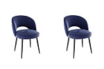 Набор стульев Моли (2 шт.) синий (велюр)/черный MBS8063
