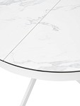 Стол TRENTO 120 HIGH GLOSS STATUARIO Белый мрамор глянцевый, керамика/ белый каркас, ®DISAUR MC60053 фото