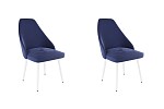Набор стульев Милан (2 шт.) синий (велюр)/белый MBS8064