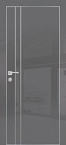 Товар Межкомнатная дверь HGX-20 AL-хром кромка с 4-х ст. Графит глянец