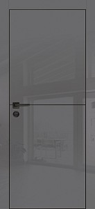 Товар Межкомнатная дверь HGX-19 черная кромка с 4-х ст. Графит глянец