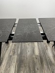 Стол Морис 140 Темно-серый мрамор матовый, керамика / черный каркас М-City MC62016 фото