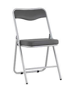 Товар Складной стул Джонни экокожа серый каркас металлик SG4434