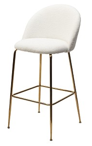 Товар Барный стул GLADE NINI-01 Белый, teddy / золотой каркас М-City MC63370