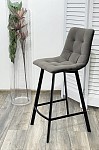 Полубарный стул CHILLI-QB SQUARE графит #14, велюр / черный каркас (H=66cm) М-City MC61930 фото