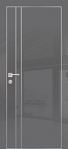 Товар Межкомнатная дверь HGX-20 AL-хром кромка с 4-х ст. Графит глянец