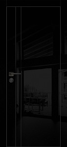 Товар Межкомнатная дверь HGX-20 черная кромка с 4-х ст. Чёрный глянец