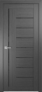 Товар Межкомнатная дверь ЛУ-17 серая (стекло лакобель черный, 900x2000)