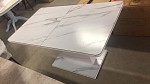 Стол ALTA 140 GREY-WHITE MARBLE/ WHITE глазурованное стекло М-City MC60114 фото