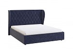 Кровать 1.6 Жасмин с основанием синий (велюр) MBS7741
