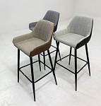 Барный стул PUNCH светло-серый меланж FC-01/ экокожа антрацит RU-08 М-City MC61042 фото