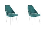 Набор стульев Милан (2 шт.) зеленый (велюр)/белый MBS8031