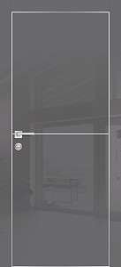 Товар Межкомнатная дверь HGX-19 AL-хром кромка с 4-х ст. Графит глянец