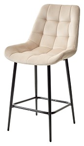 Полубарный стул ХОФМАН, цвет H-06 Бежевый, велюр / черный каркас H=63cm М-City MC63096