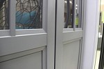 Амели Шкаф двухстворчатый со стеклом (Оникс серый) LD159078 фото