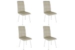Набор стульев Турин (4 шт.) светло-серый (экокожа)/белый MBS8001