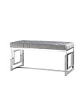 Банкетка-скамейка БРУКЛИН велюр серый сталь серебро SG1526