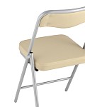 Складной стул Джонни экокожа кремовый каркас металлик SG4432 фото