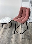 Полубарный стул CHILLI-QB SQUARE розовый #15, велюр / черный каркас (H=66cm) М-City MC62189 фото