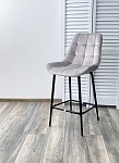 Полубарный стул ХОФМАН, цвет H-09 Светло-серый, велюр / черный каркас H=63cm М-City MC62770 фото