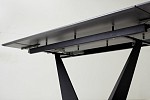 Стол Ниагара 160 Темно-серый мрамор с белыми прожилками, керамика / черный каркас М-City MC61988 фото