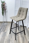 Полубарный стул CHILLI-QB SQUARE латте #25, велюр / черный каркас (H=66cm) М-City MC63837 фото
