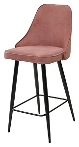 Товар Полубарный стул NEPAL-PB РОЗОВЫЙ #15, велюр/ черный каркас (H=68cm) М-City MC62227
