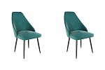 Набор стульев Милан (2 шт.) зеленый (велюр)/черный MBS8030