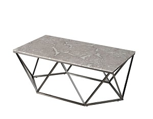 Товар Журнальный столик Авалон 122*66 серый мрамор сталь темный хром SG8101