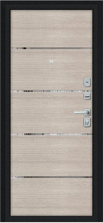 Товар Дверь Браво Лайн/BChrome Букле черное/Cappuccino Melinga DIS007414