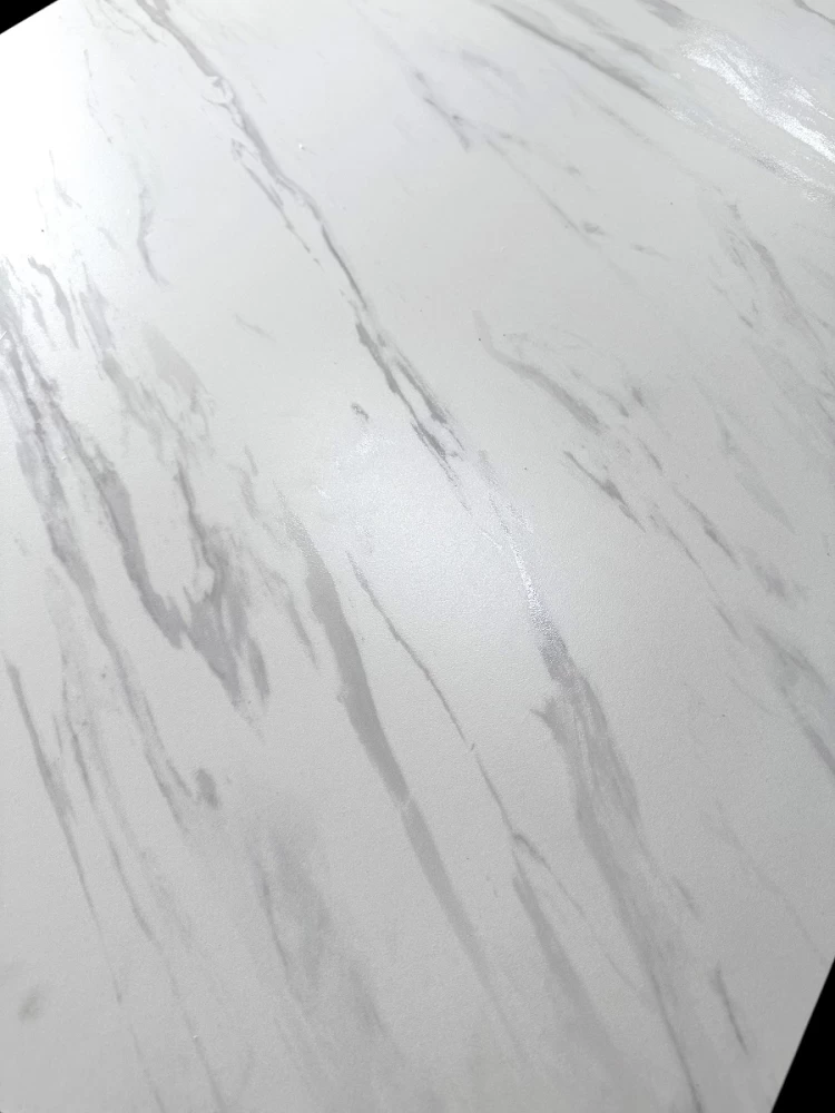 Товар Стол VASTO 180 MARBLES KL-99 Белый мрамор матовый, итальянская керамика/ черный каркас, ®DISAUR MC63541