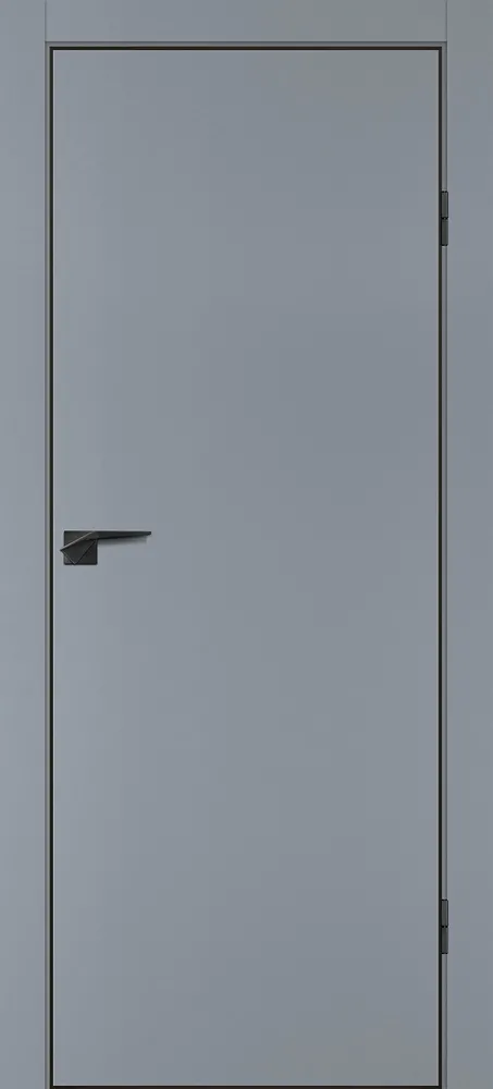 Межкомнатная дверь P-1 кромка ABS черная c 4-х ст. Серый матовый