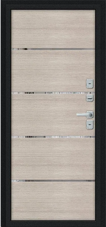 Товар Дверь Браво Thermo Лайн/BChrome Букле черное/Cappuccino Melinga DIS007439